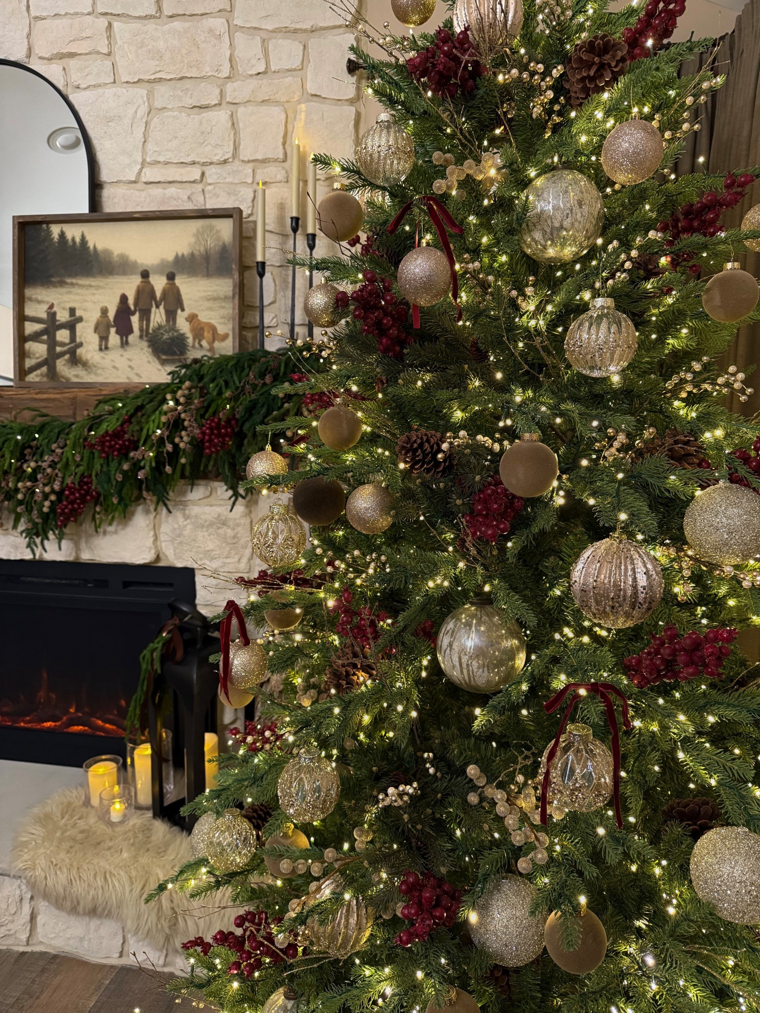 Warm, Cozy Christmas Mantle & Tree. Follow @farmtotablecreations on Instagram for more home styling.

This season feels extra special with this gorgeous winter artwork that my sweet friend Brittany and I created together. Titled “The Walk Home,” it captures my grandchildren and our grand pup in the most tender little moment — the kind that instantly brings back memories of my own children bundled up on snowy evenings, heading toward the warm glow of home. The tiny red cardinal perched in the scene is especially meaningful… a gentle reminder of loved ones no longer with us, watching over and staying close in the quiet moments. There’s something so pure and nostalgic about this artwork — a beautiful reminder of how quickly these seasons pass and how precious these simple Christmas memories truly are. Every time I look at it, ir conjures up sweet memories & fills our home with warmth and meaning.

I’ll link as many of the ornaments and pieces as I can — a few have been with me for many years, but I’ll share everything that’s still available. I also deepened the berry stems to a richer wine color with a quick coat of spray paint, and they pulled the entire scene together beautifully.

Use code FARMTOTABLE for 15% off artwork. Size 20x28 with Briarsmoke stain  

#artwork #christmasart #holidaymantle #christmasdecor #holidayhomedecor #christmastree #mantledecor #winterart #neutralchristmas #homedecor #walldecor #seasonaldecor #interiors #livingroomdecor #holidaydetails #organicmodern #christmasstyling #holidayinspo #decorideas #christmastouches #amazonhome #amazonfinds #ltksale #ltkhome #ltkholiday



#LTKSaleAlert #LTKHome #LTKHoliday