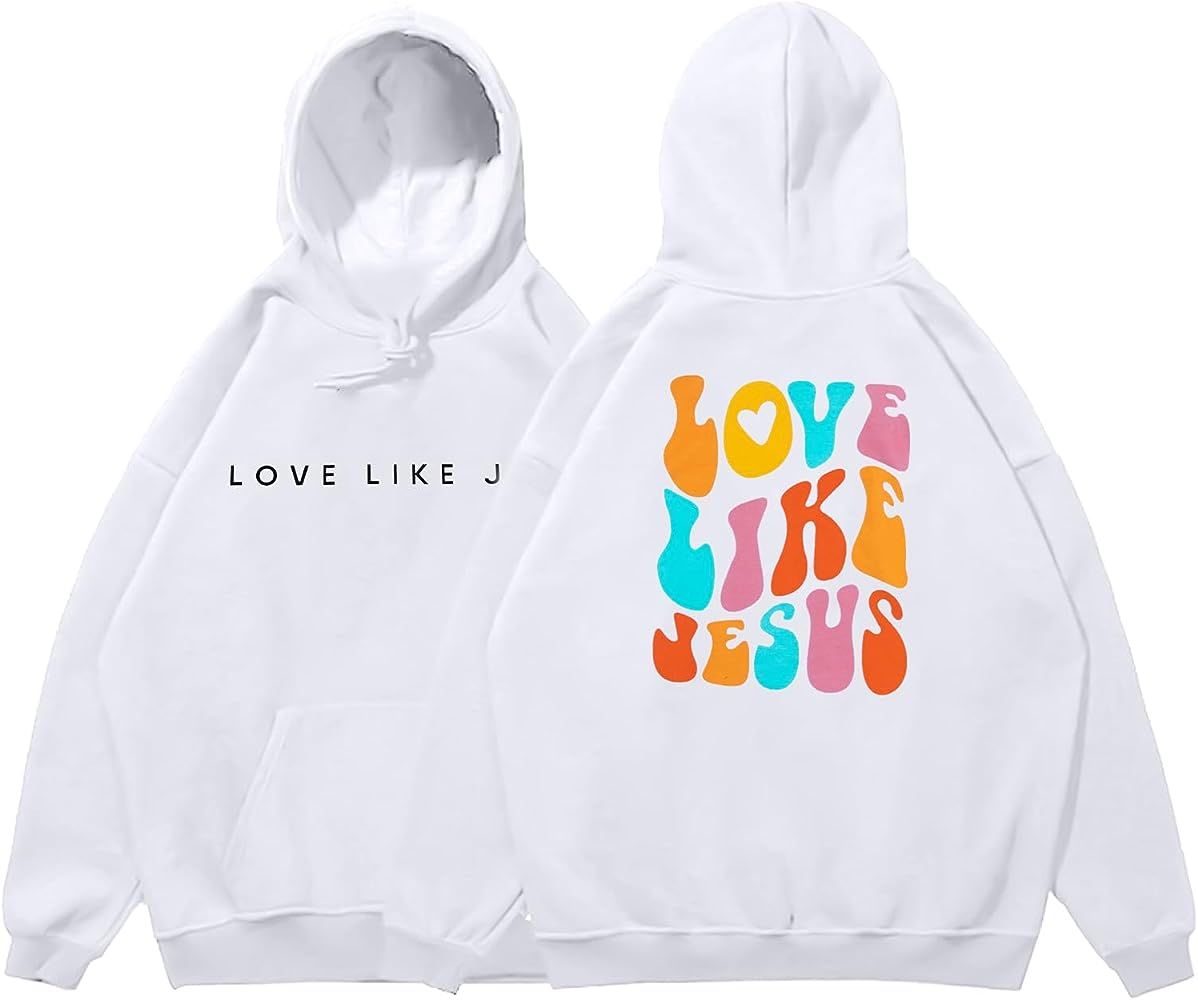 LUKYCILD Christian Tshirts Women Love like Jesus Sweatshirt Jesus Faith Shirts Religious God Over... | Amazon (US)