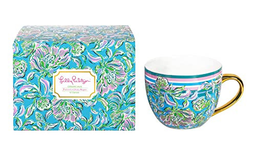 Lilly Pulitzer 12 Ounce Ceramic Coffee Mug or Tea Cup, Cute Mug with Gold Handle and Gift Box (Chick Magnet) | Amazon (US)
