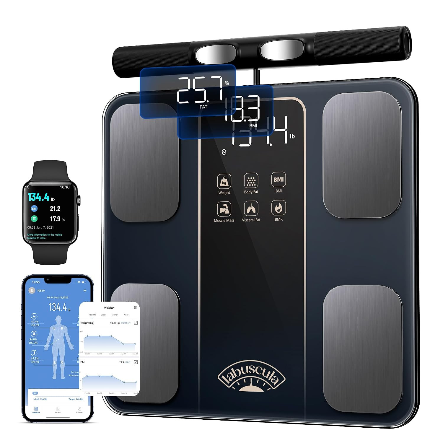 Body Composition Scale with Handle, 8-Electrode Smart Scale | Amazon (US)