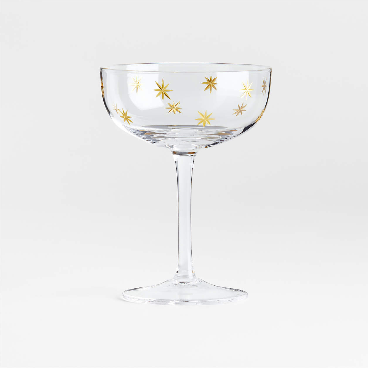 Gold Star Etched 8.5-oz. Coupe Glass | Crate & Barrel | Crate & Barrel