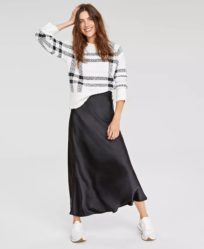 On 34th Women's Plaid Jacquard Crewneck Sweater, Created for Macy's - Macy's | Macy's