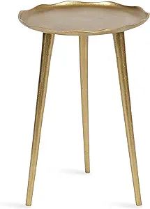 Kate and Laurel Alessia Modern Decorative Cast Aluminum Round Metal Side Table with Deckled Edge ... | Amazon (US)