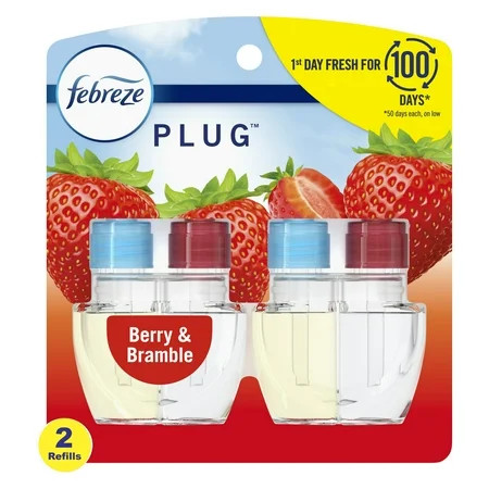 Febreze Plug In Air Freshener, Odor-Fighting Scented Oil Refill, Berry & Bramble, 2 Refills | Walmart (US)