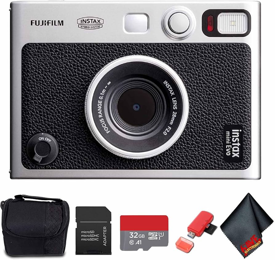 FUJIFILM INSTAX MINI EVO Hybrid Instant Camera (Black) Bundle with 32GB Memory Card + Camera Case... | Amazon (US)