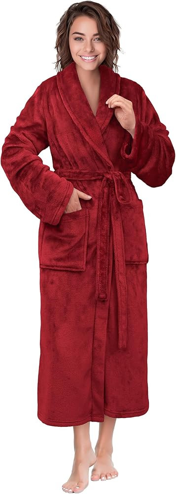 PAVILIA Womens Robe Fleece Plush Soft, Fluffy Fuzzy Cozy Warm Lightweight Bathrobe, Shower Spa Ho... | Amazon (US)