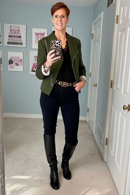 Black and olive, a classic combination. An essential black top from my closet. A black top in your closet is a must!

Madewell jeans

Black top, olive moto jacket, black jeans, tall boots, classic outfit, fall outfit, essential black shirt

#LTKSale #LTKstyletip