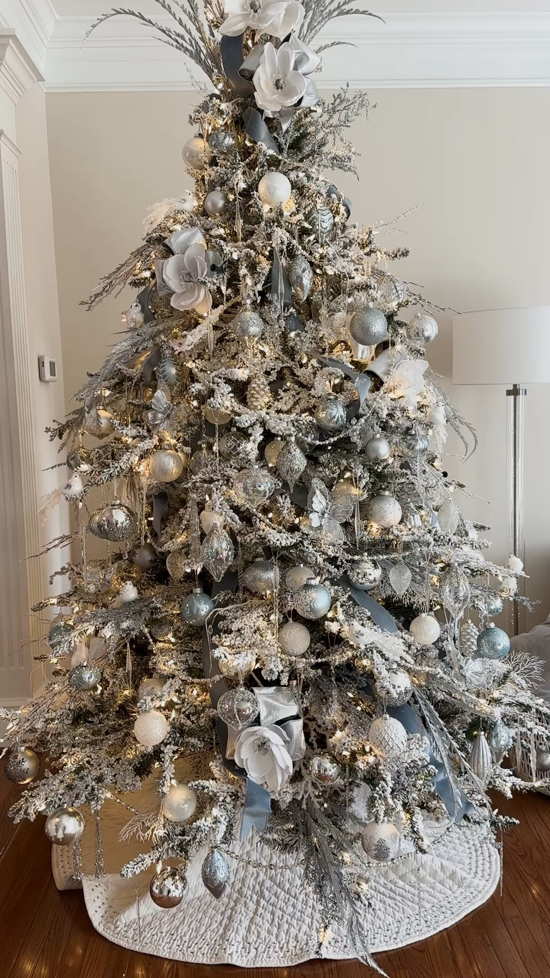 My Icy blue, silver and white Christmas tree is up and looks oh so magnificent! Even better in person! Absolutely sparkly and stunning #christmastree

#LTKHoliday #LTKFamily #LTKSaleAlert