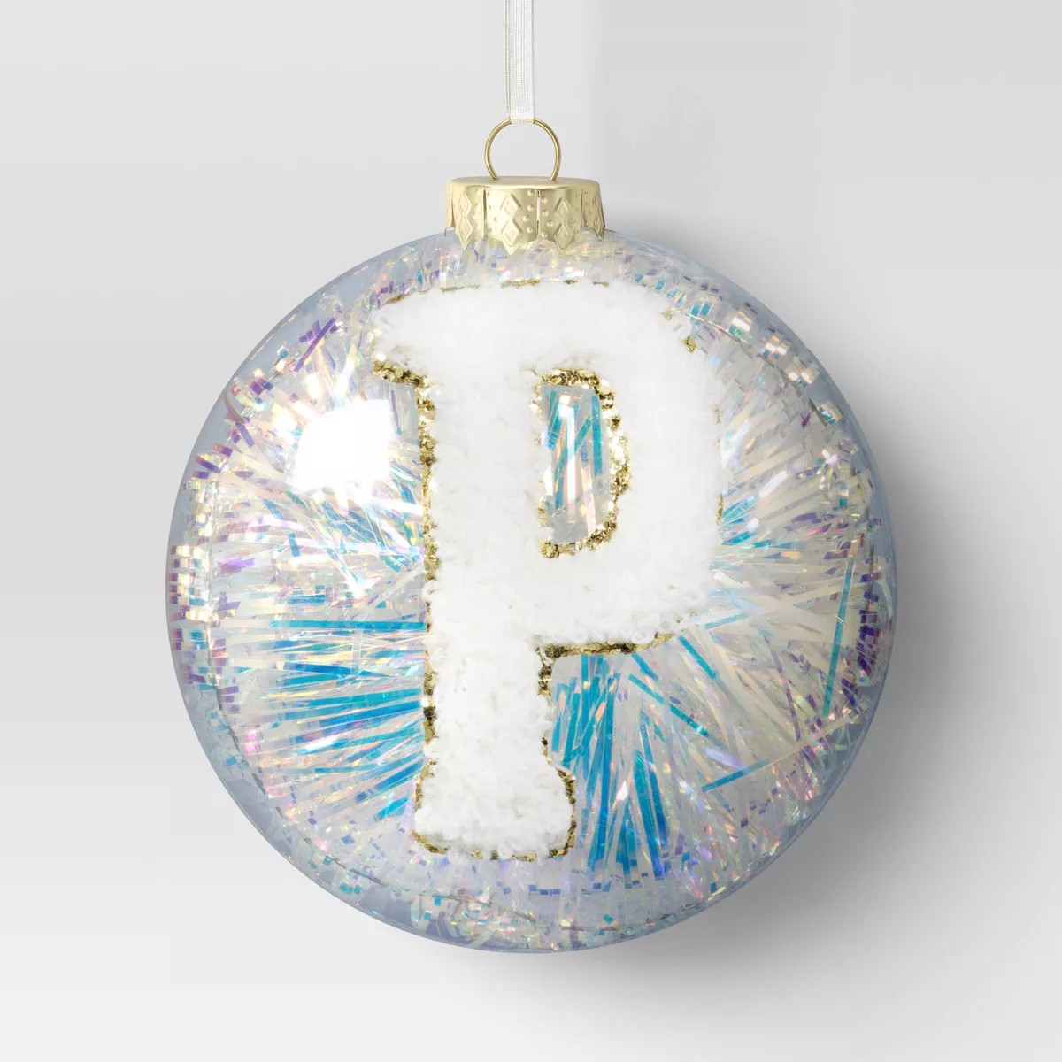 Christmas Monogram Plastic Tinsel Ball P - Wondershop™ | Target