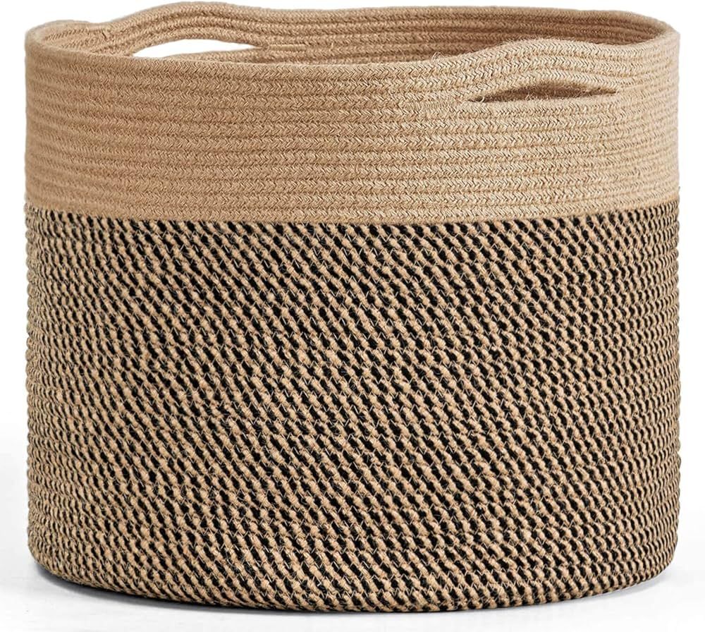 Goodpick Large Cotton Rope Basket 15.8"x15.8"x13.8"-Baby Laundry Basket Woven Blanket Basket Nurs... | Amazon (US)