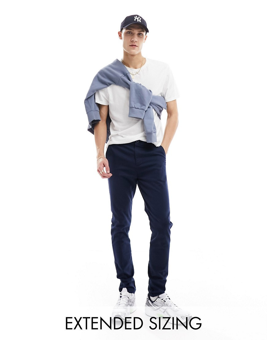 ASOS DESIGN skinny chinos in navy | ASOS (Global)