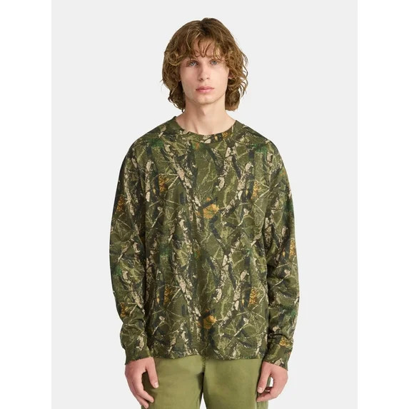 No Boundaries Cotton Oversized Tee with Long Sleeves, Men's & Big Men's | Walmart (US)