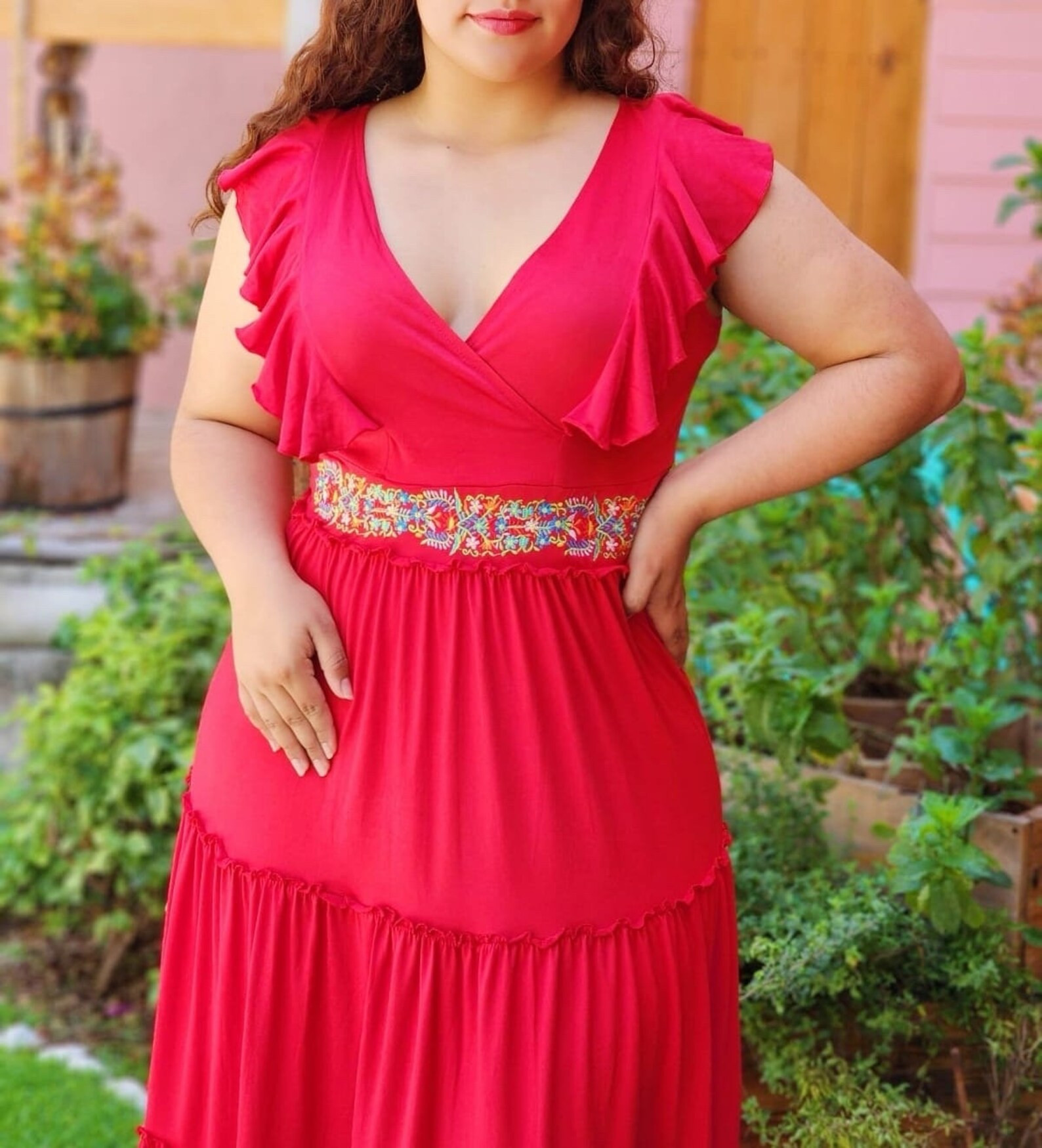 Beautiful Mexican handmade long Mexican party dress. Mexican dress with Mexican wedding. Handmade... | Etsy (US)