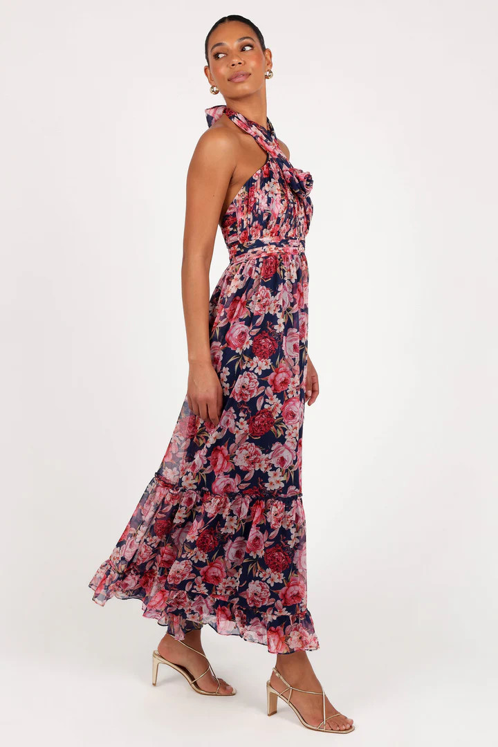 Lennon Halterneck Maxi Dress - Navy Floral | Petal & Pup (US)