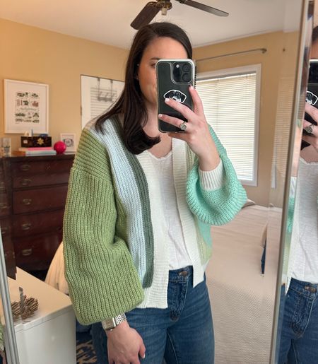 The cute and affordable blue and green cardigan from Amazon that I shared up in a round up recently arrived to me and looks great in person! I ordered a medium and it comes in lots of other colors. I’ve linked some other colorful sweaters I’ve seen online recently here to shop too! 

#LTKfindsunder100 #LTKfindsunder50