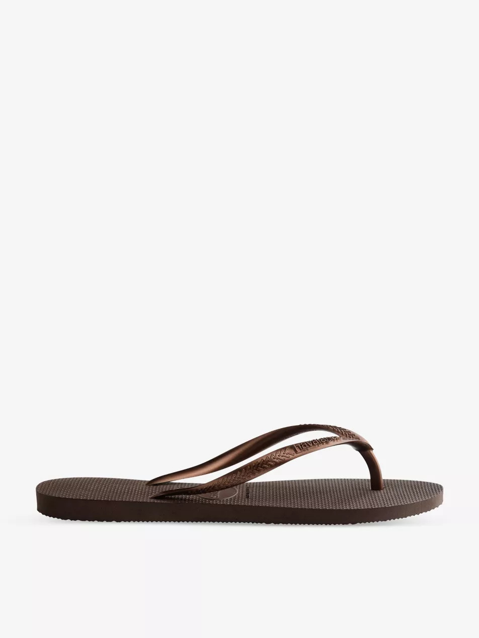 Slim metallic rubber flip-flops | Selfridges