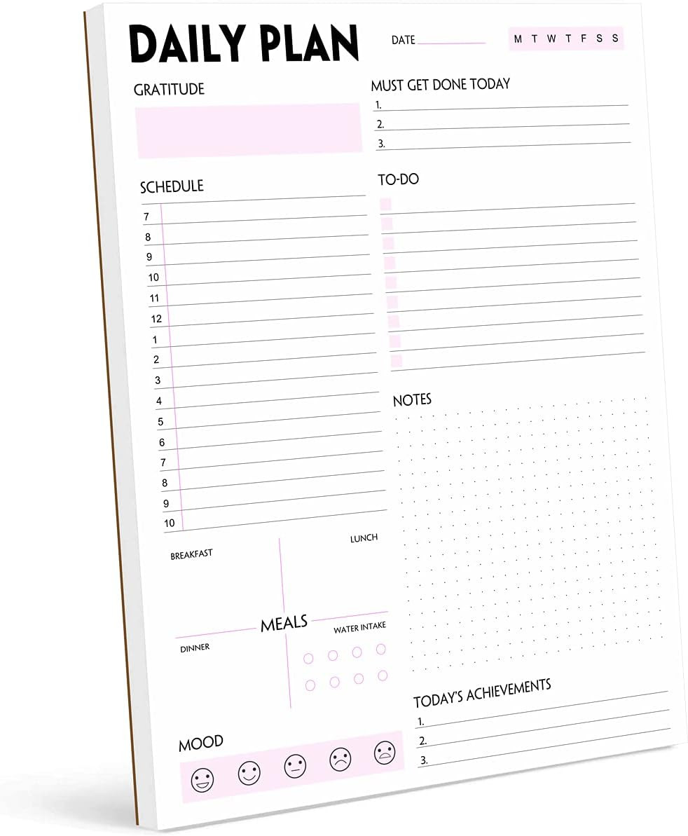 Daily Planner Notepad - Tear-Off Daily Planning Pad, Organizer with To Do Lists, Schedule, Appoin... | Amazon (US)
