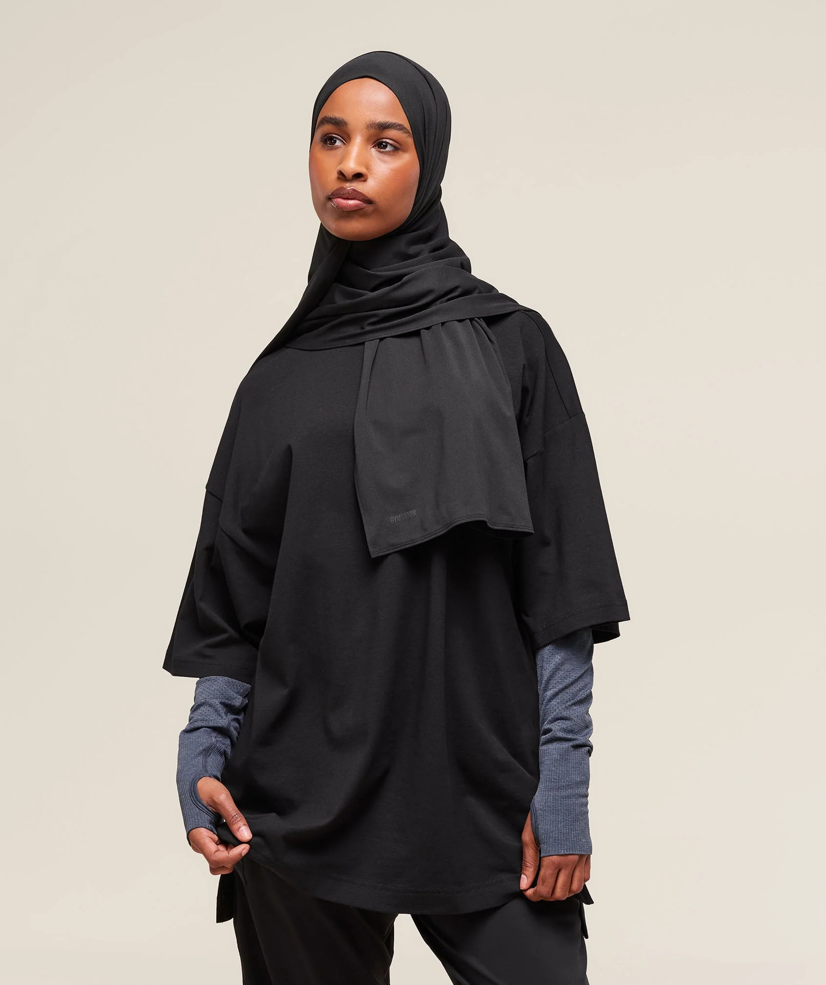 Gymshark Covered Longline Cotton T-Shirt - Black | Gymshark US