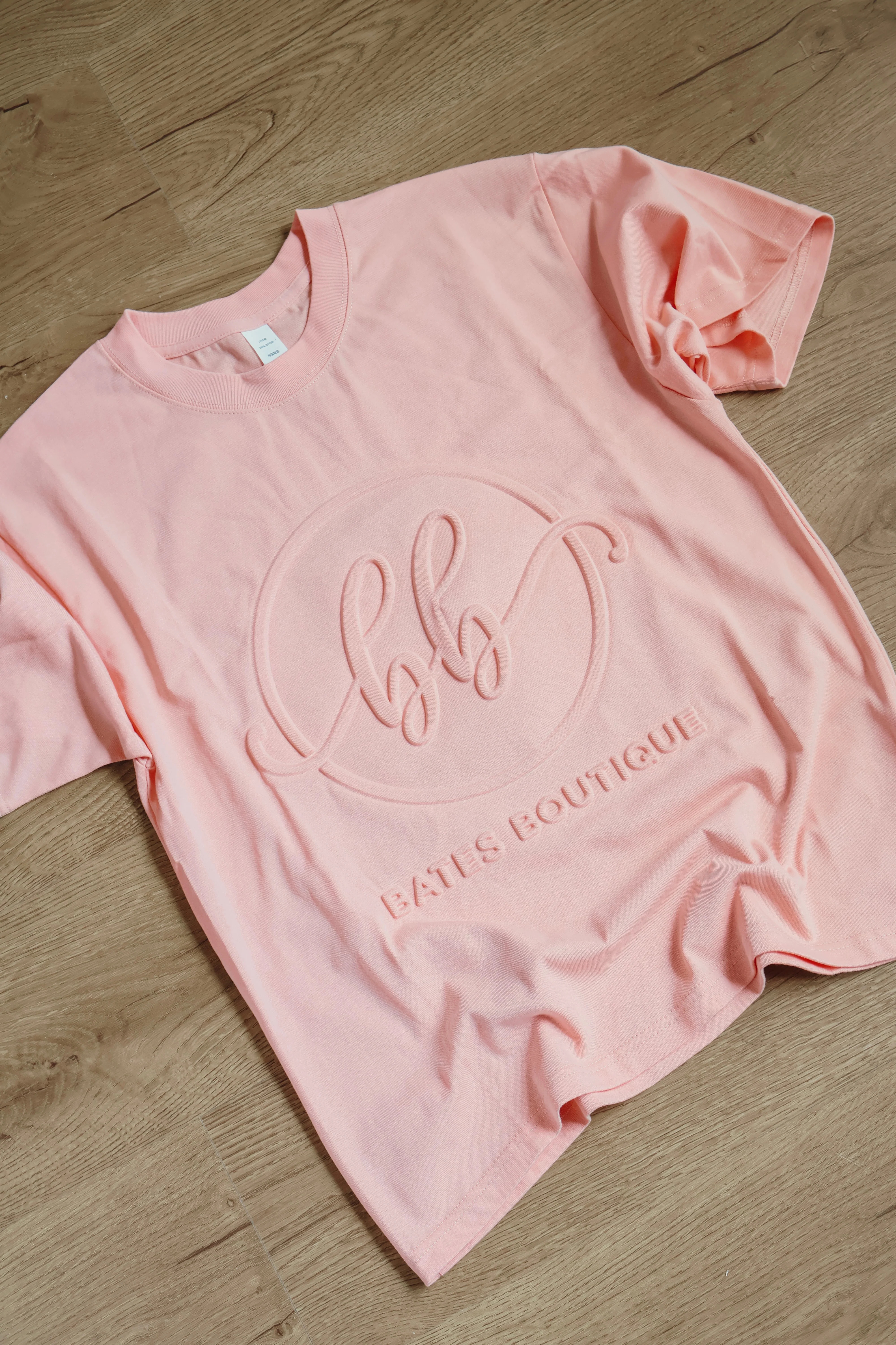 Bates Boutique Embossed Tee - Pink | Bates Boutique 