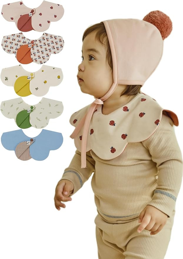 Konny Baby Bibs 5-Pack, 360 ​​° Rotate, Soft and Absorbent Bandana Drooling for Boys Girls b... | Amazon (US)