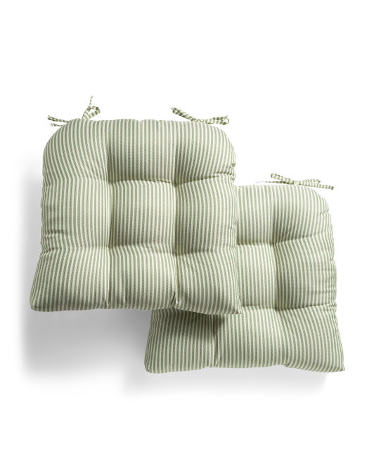 20x20 2pk Outdoor Presley Stripe Tufted U Chair Pads | TJ Maxx