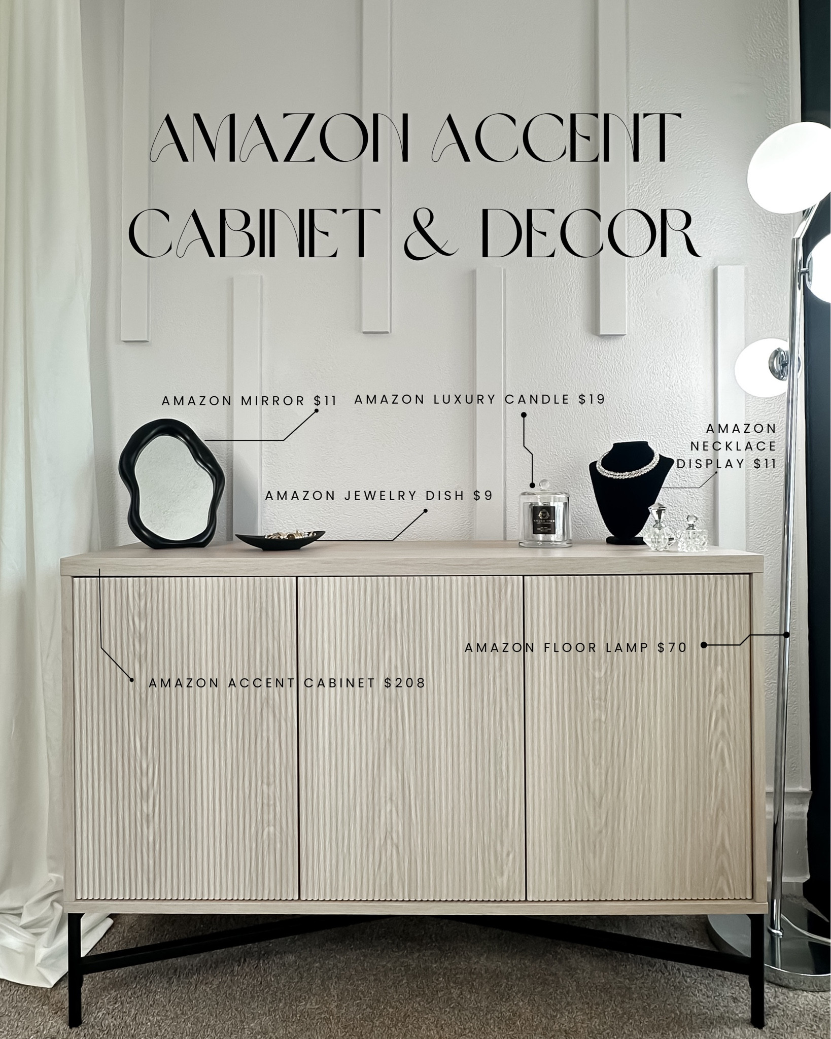 Amazon fluted accent cabinet and home decor. 

#LTKFindsUnder100 #LTKHome #LTKFindsUnder50