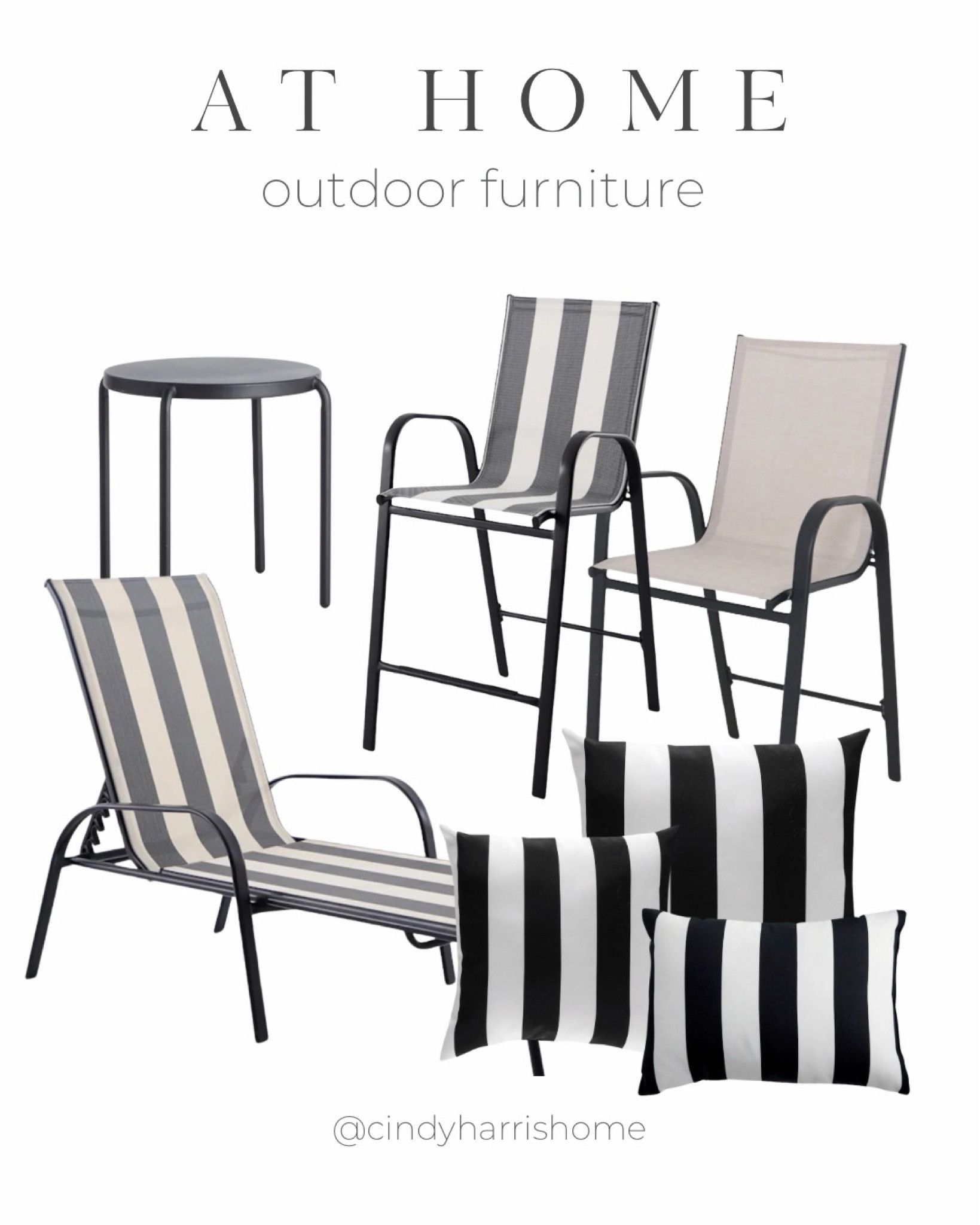 Outdoor furniture finds from At Home — I just purchased the striped pillows and love how they look! 

Run, don’t walk... some of these are on super sale and could be gone soon! 