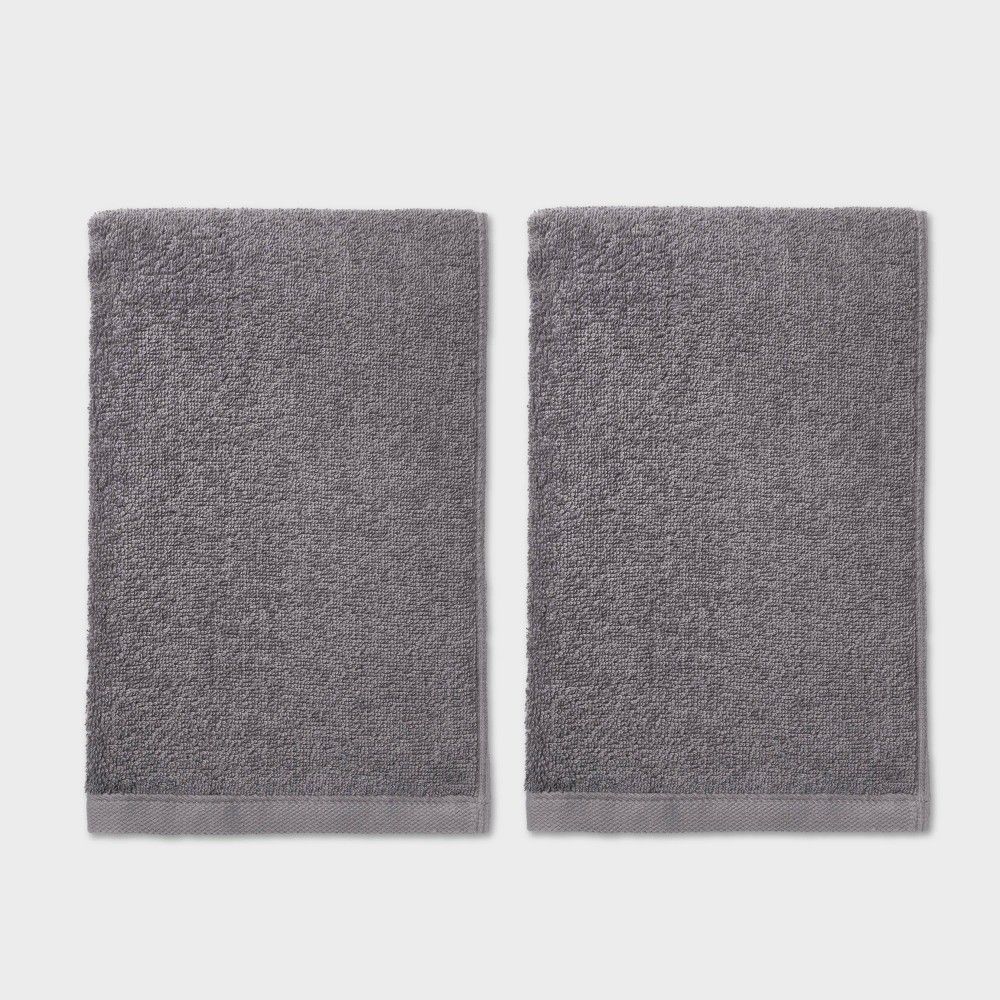 2pk Hand Towel Set Dark Gray - Room Essentials | Target