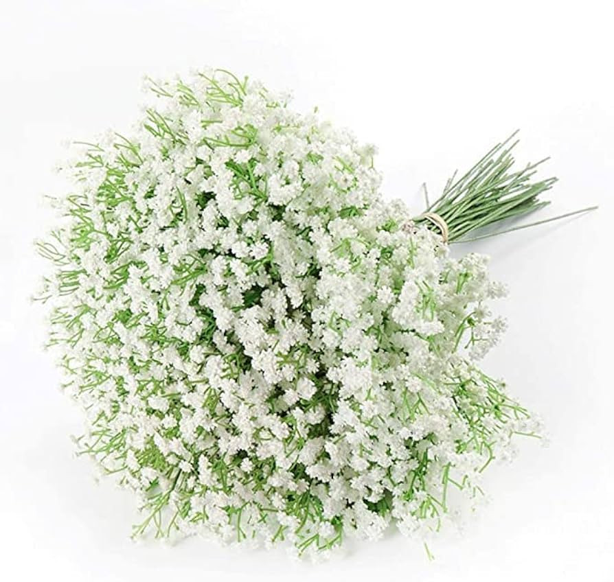 DEEMEI Artificial Baby Breath Flowers White Gypsophila Bouquets 21 pcs Real Touch Flowers for Wed... | Amazon (US)