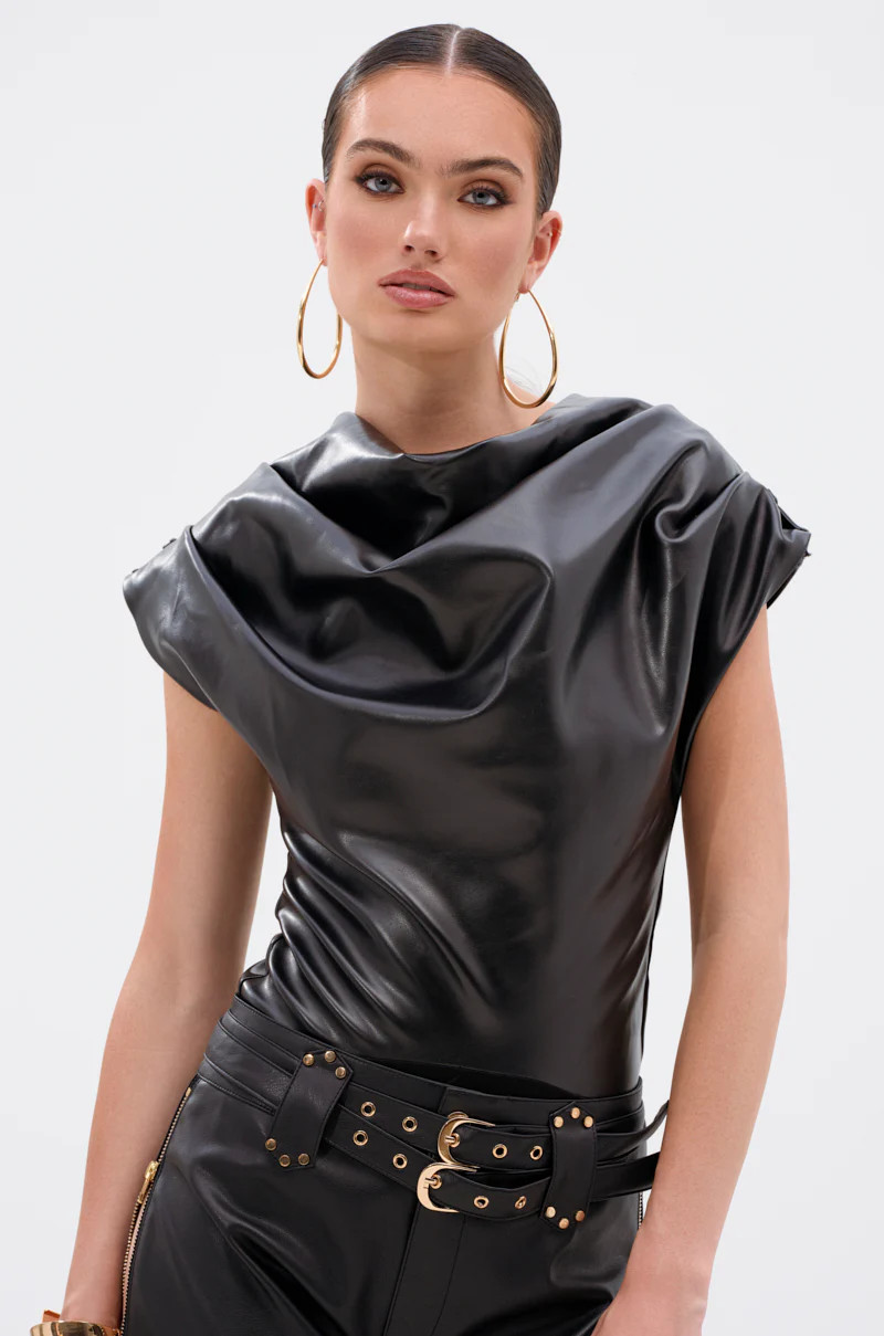 SHANNON FAUX LEATHER BODYSUIT | AKIRA