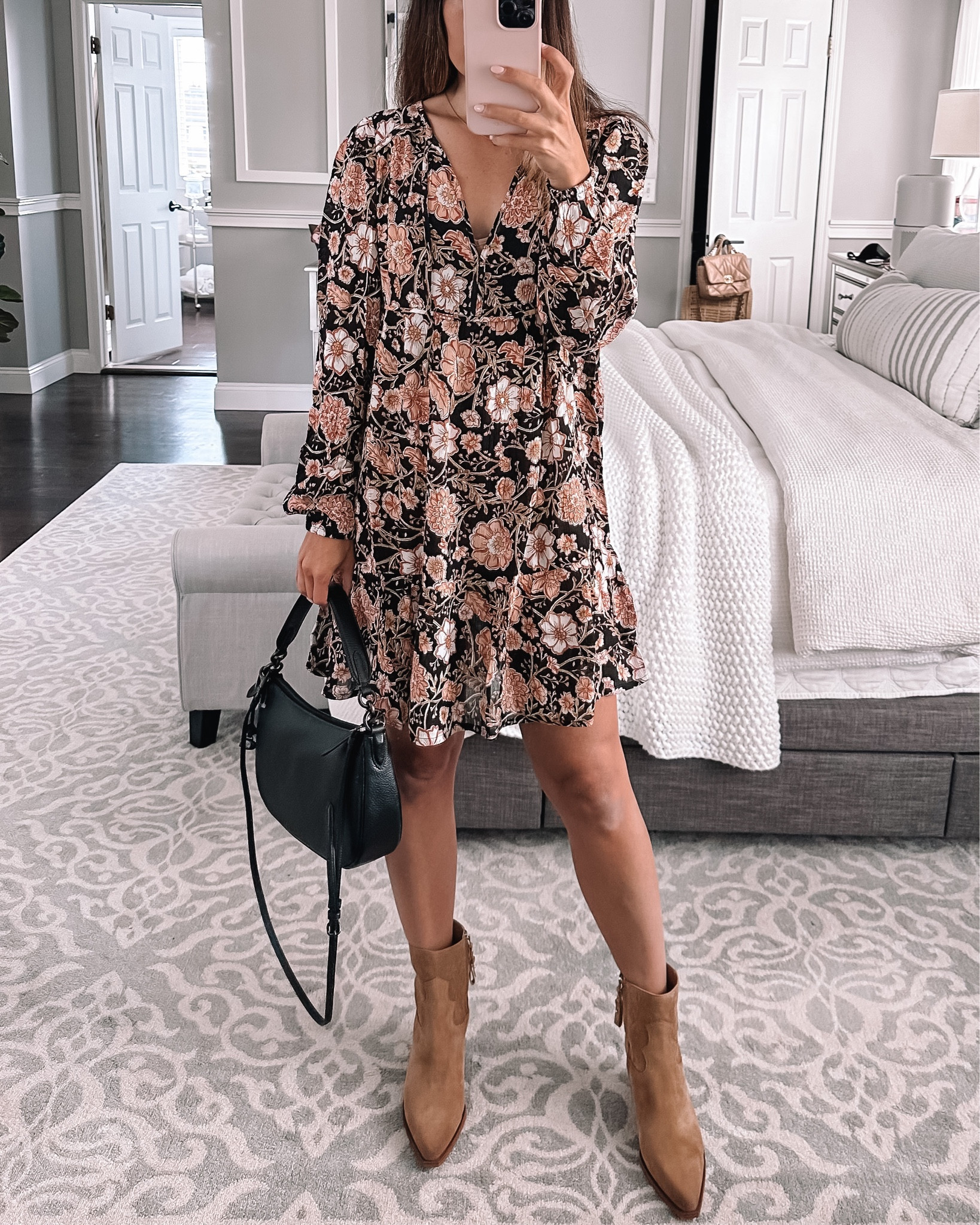 In love with this fall floral dress from nsale wearing size small 

#LTKxNSale #LTKFind #LTKsalealert