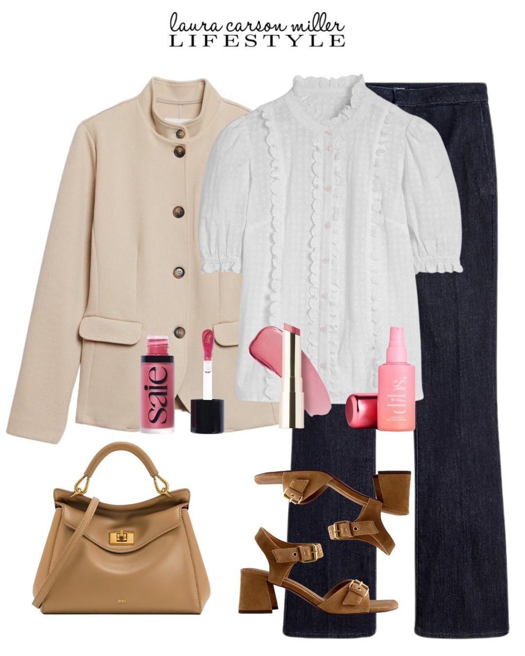 These trouser jeans are so chic and great for work or play! I love a feminine lace blouse. This one is perfect for layering in those chilly environments. Pretty pink makeup looks natural and this setting spray keeps you looking fresh all day.
Laura Carson miller, it bag, shoe crush, pink makeup, feminine blouse, trouser jeanss

#LTKBeauty #LTKShoeCrush #LTKStyleTip