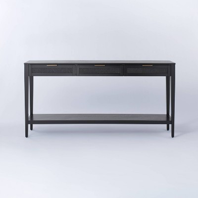East Bluff Woven Drawer Console Table Black - Threshold™ designed with Studio McGee: Modern Storage, Metal Hardware | Target