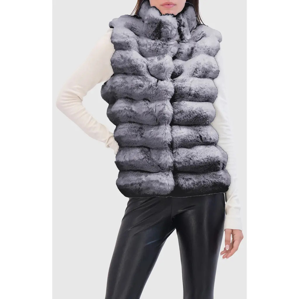 Lyla Grant Fur-Free Chinchilla (Faux Fur) Vest in Gray Chinch at Nordstrom, Size Medium | Nordstrom