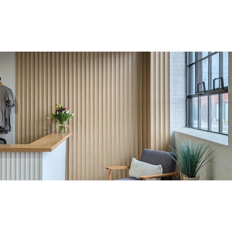 12" x 93" Wall Paneling in White Oak Flute (Set of 3) | Wayfair North America