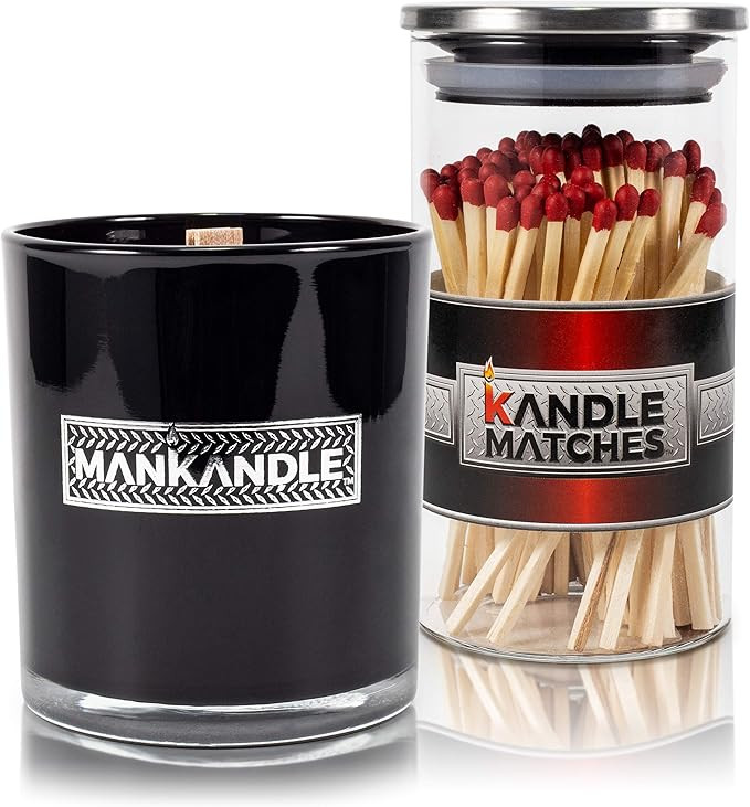 ManKandle Scented Candle & Decorative Matches Gift Set for Men | Gift for Boyfriend | Gift for Dad | | Amazon (US)