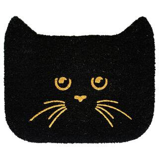 Black Glitter Gold 20 in. x 24 in. Glitter Shaped Cat Doormat-DM10021 - The Home Depot | The Home Depot