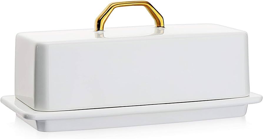 Sweese Butter Dish with Lid for Countertop - Butter Dish with Gold Handle, Butter Dishes with Cov... | Amazon (US)
