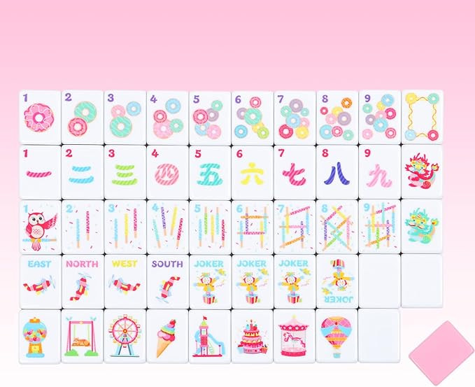 160 Pink American Printed Mahjong Game Set with Carrying Bag and Accessories, 1.2’’ Mahjong T... | Amazon (US)