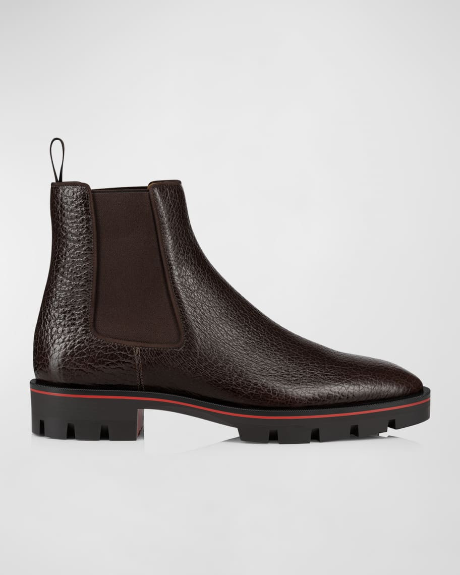 Christian Louboutin Men's Alpinosol Leather Chelsea Boots | Neiman Marcus