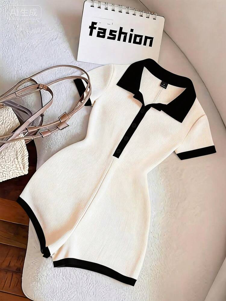Franclia Women's Casual Patchwork Romper For Daily Wear | SHEIN