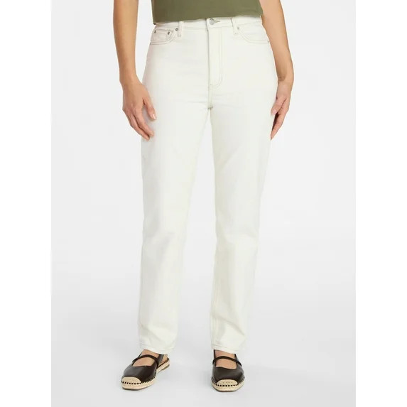 Time and Tru Women's High Rise Straight Leg Jeans, 30" Inseam Regular, Sizes 0-20, 10S-16S | Walmart (US)