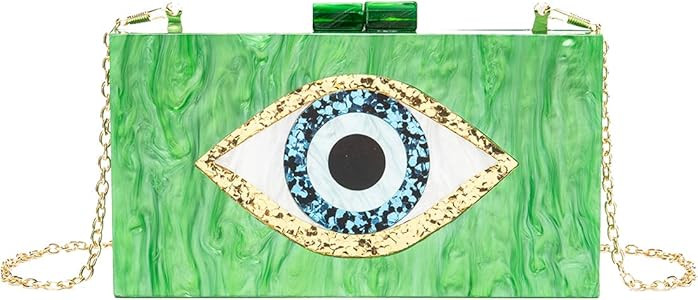 LETODE Clutch Purses for Women-Evil Eye Acrylic Clutch Glitter Purse Evening Bag Chain Shoulder C... | Amazon (US)