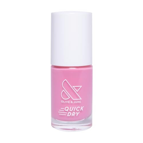 Olive & June Quick Dry Nail Polish | Instant, Fast-Drying, Smudgeproof Color | 15-free, Vegan, Cruelty-Free Formula | Lasts up to 5 Days | Salon-Quality Manicure, Pedicure at Home | Taffy Bright Pink | Amazon (US)