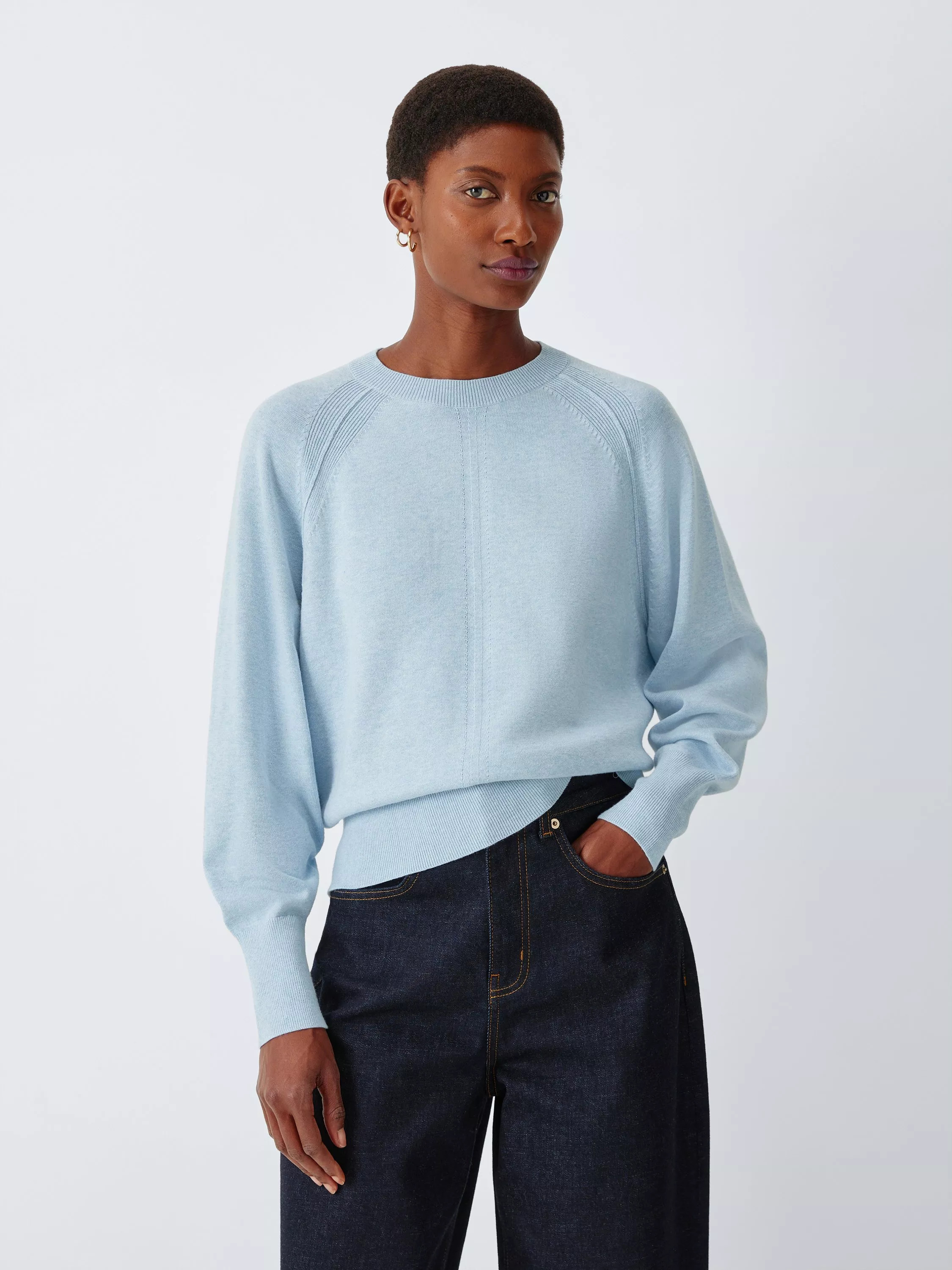John Lewis Raglan Seam Crew Neck Cotton Knit Jumper | John Lewis (UK)
