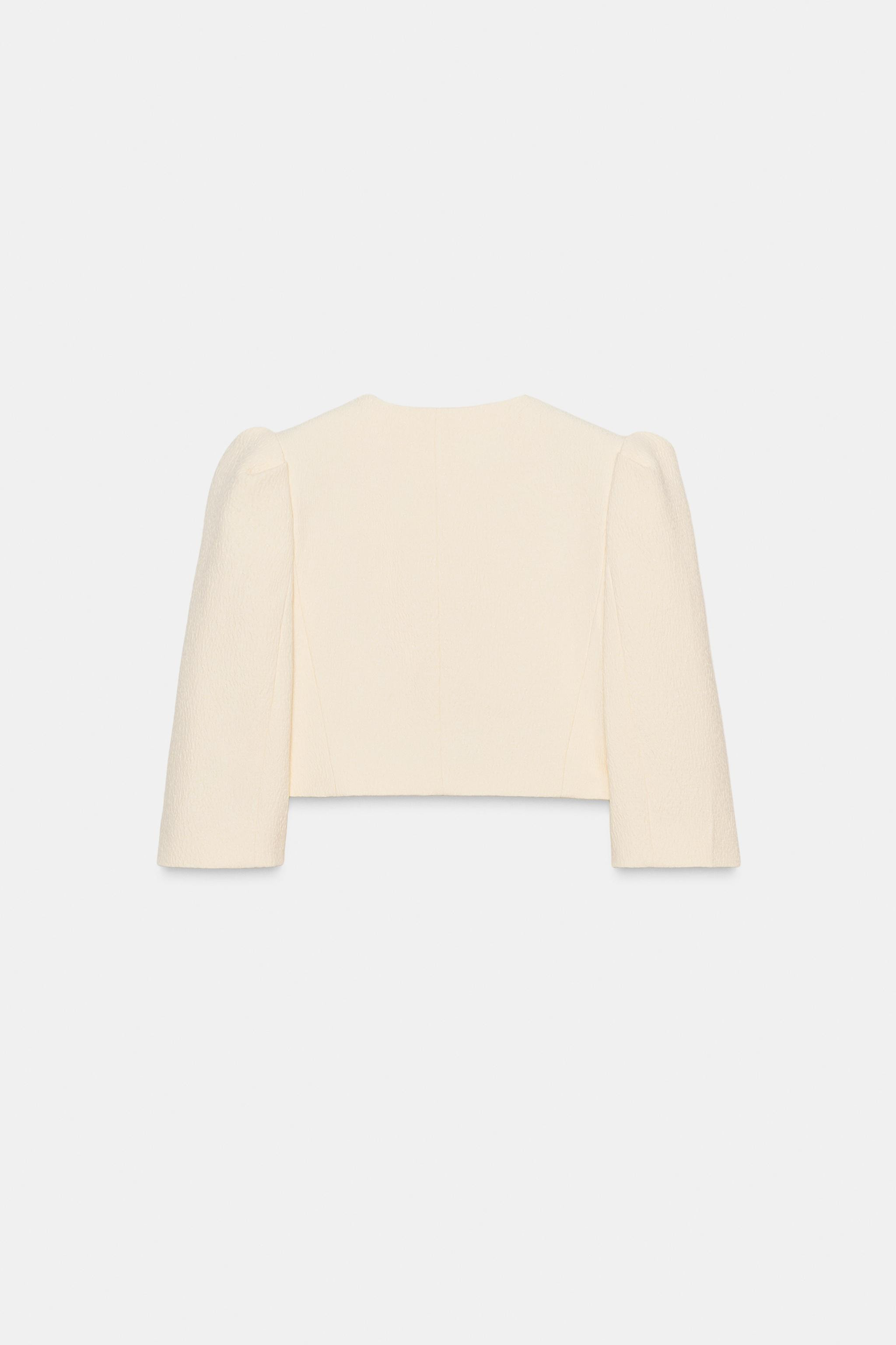 PUFF SLEEVE CROPPED BLAZER | Zara US