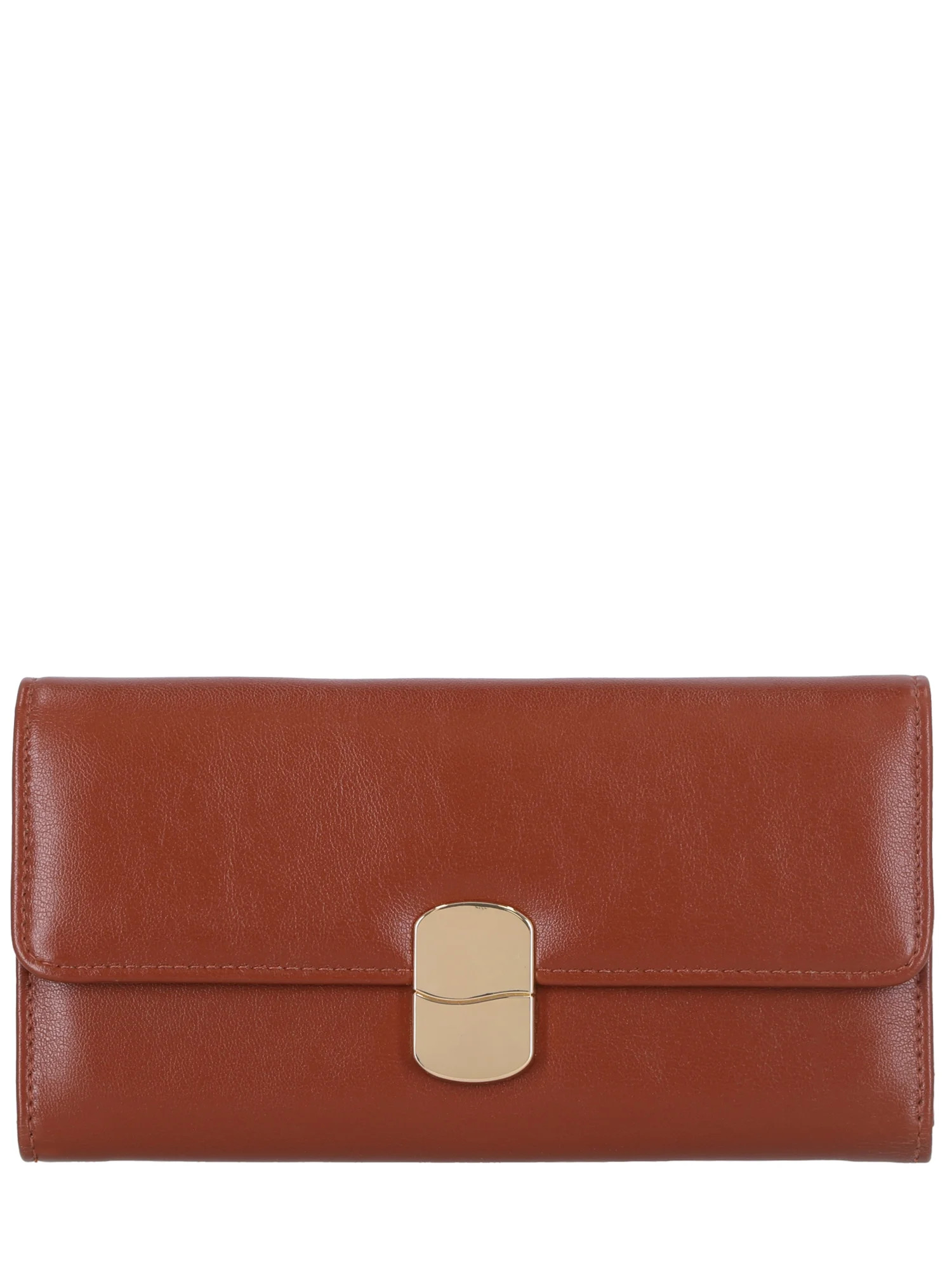 Time and Tru Women's Piper Clutch Wallet Vinyl Solid Cognac | Walmart (US)