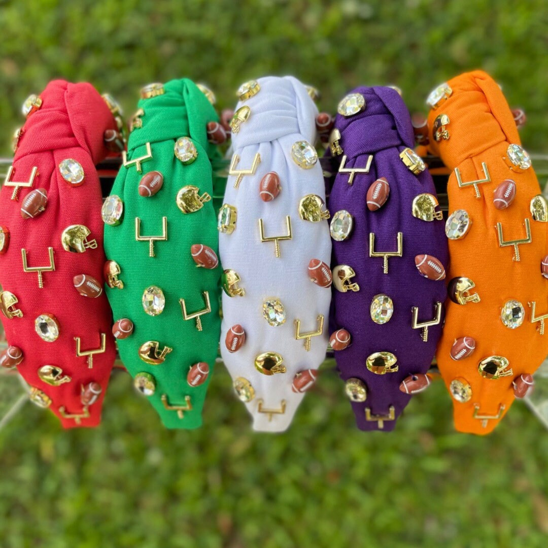 Football Headbands Women Game Day Headbands Jeweled Knotted Headbands for Girls Headbands, Colleg... | Etsy (US)