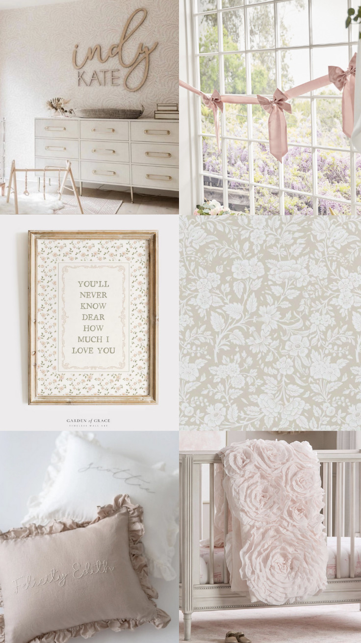 Baby girl nursery decor inspo • personalized name accents • embroidered pillows • floral crib bedding • neutral blush nursery aesthetic 🤍 

 

#LTKHome #LTKBaby #LTKBump