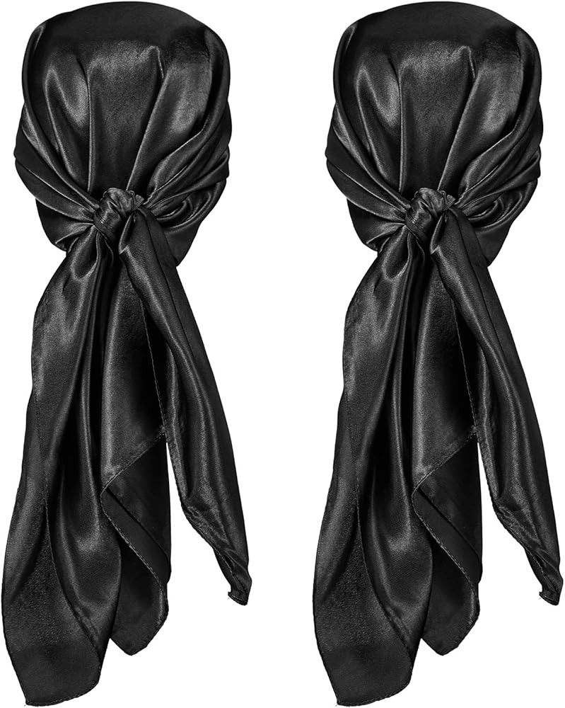 SATINIOR 35 Inch Silk Head Scarf 2 Pcs Large Square Neck Scarf Sleeping Hair Wrapping Satin Scarf... | Amazon (US)